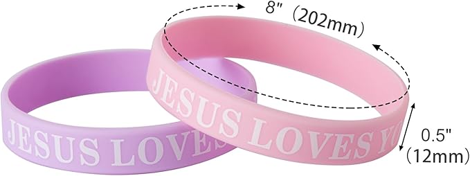 Cargue la imagen en el visor de la galería, Pulsera de goma JESUS LOVES YOU (Color Variado)

