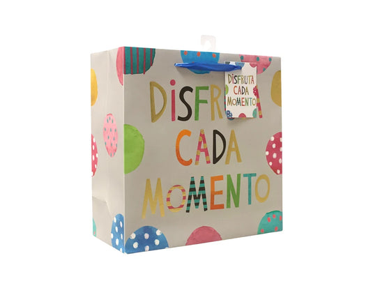 Bolsa de regalo grande Disfruta cada momento