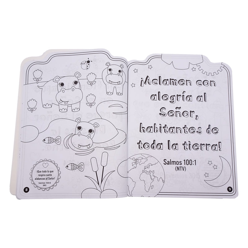 Cargue la imagen en el visor de la galería, Colorea la Biblia - Animales y versículos bíblicos con pegatinas
