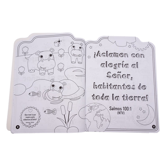 Colorea la Biblia - Animales y versículos bíblicos con pegatinas