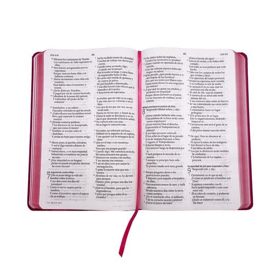 Biblia León de Judá RVR 1960, Letra Grande, Tamaño Manual, Tapa dura fucsia