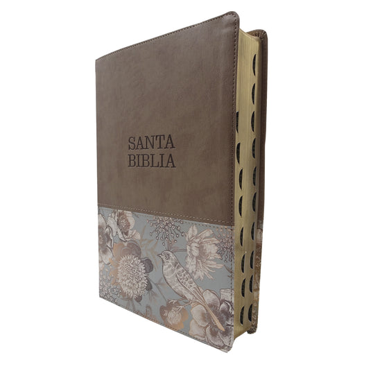 Biblia NTV, Letra Súper Gigante, con índice, imitación piel beige pájaro