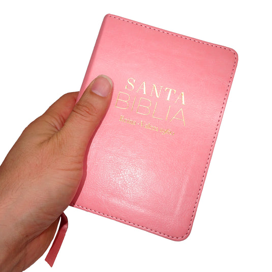 Biblia RVR 1960, Tamaño Bolsillo, imitación piel rosada