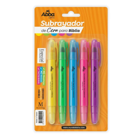 Paquete de 5 marcadores de cera para Biblia