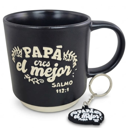 Set de Taza y Llavero: Papá - Salmos 112:1