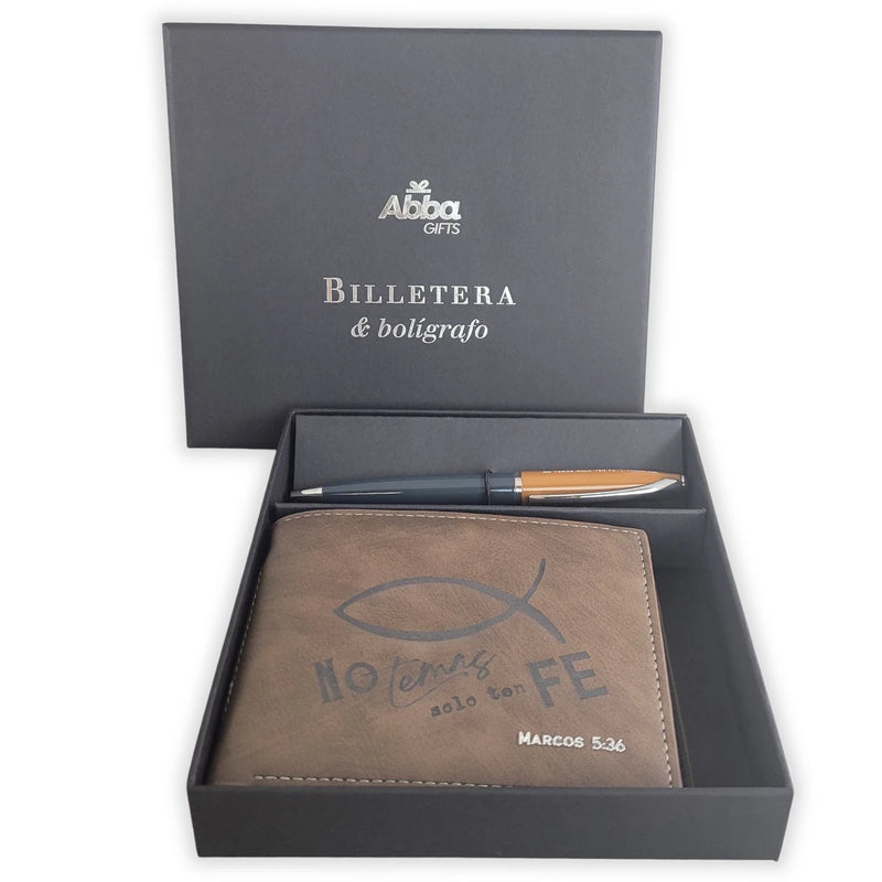 Cargue la imagen en el visor de la galería, Set de billetera con lapicero No temas, sólo ten Fe

