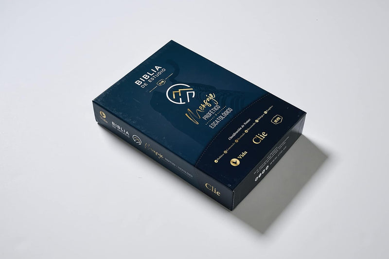 Cargue la imagen en el visor de la galería, Biblia de Estudio del Mensaje Profético y Escatológico RVR, Leathersoft Azul
