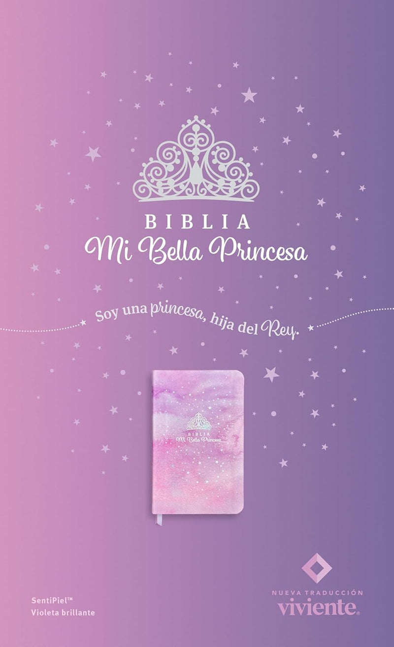 Cargue la imagen en el visor de la galería, Biblia Mi bella princesa NTV, SentiPiel violeta brillante
