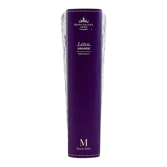 Biblia RVR 1960, Tamaño portátil, Letra Grande, imitación piel morado primaveral