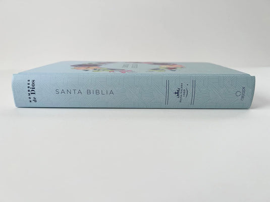 Biblia RVR 1960, Letra Grande, Tamaño Manual, tapa dura celeste flores