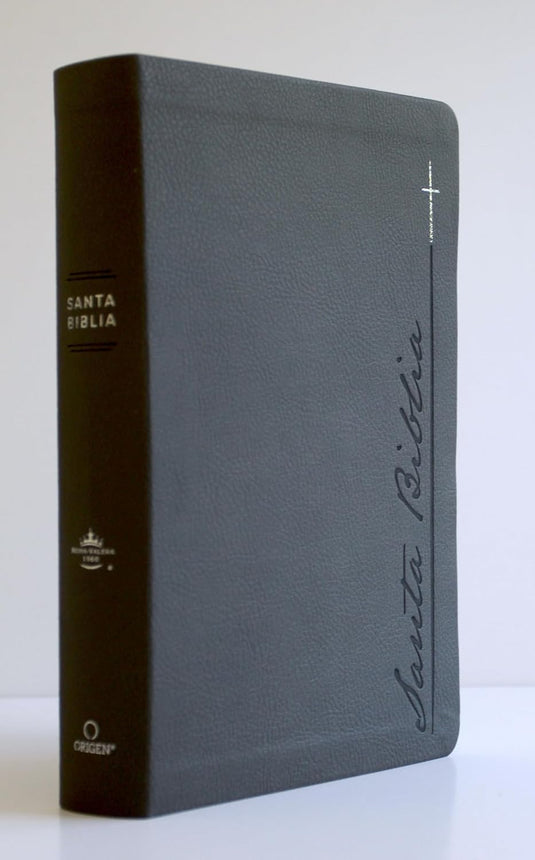Biblia RVR 1960, Tamaño Manual, Letra Gigante, símil piel gris