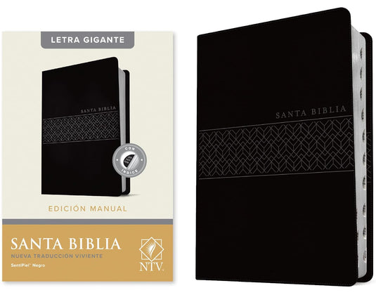 Santa Biblia NTV, Edición manual, Letra Gigante, con Índice, sentipiel negro