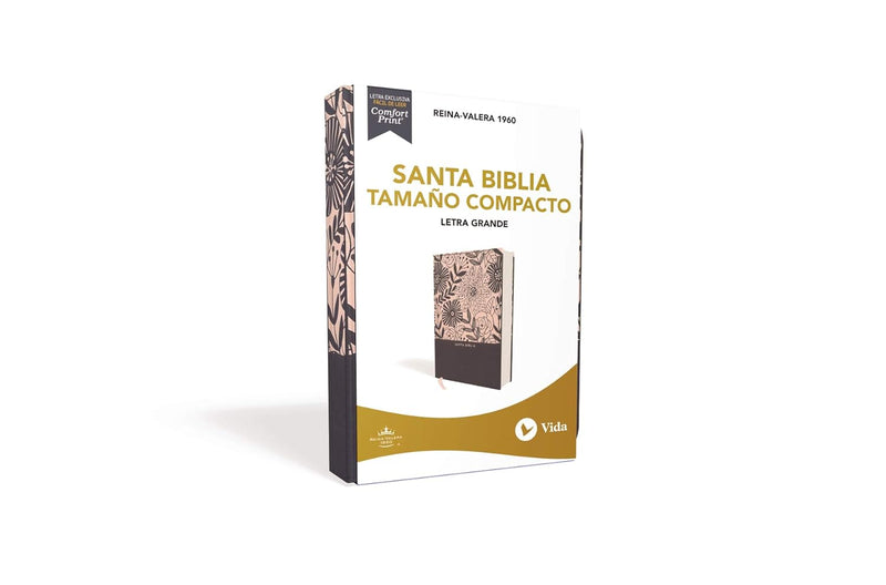 Cargue la imagen en el visor de la galería, Biblia RVR 1960, Letra Grande, Tamaño Compacto, Tapa dura/tela azul floral

