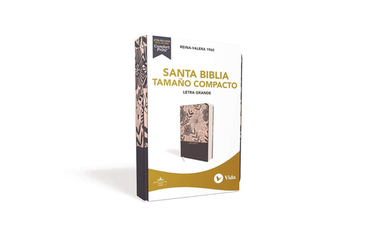 Biblia RVR 1960, Letra Grande, Tamaño Compacto, Tapa dura/tela azul floral