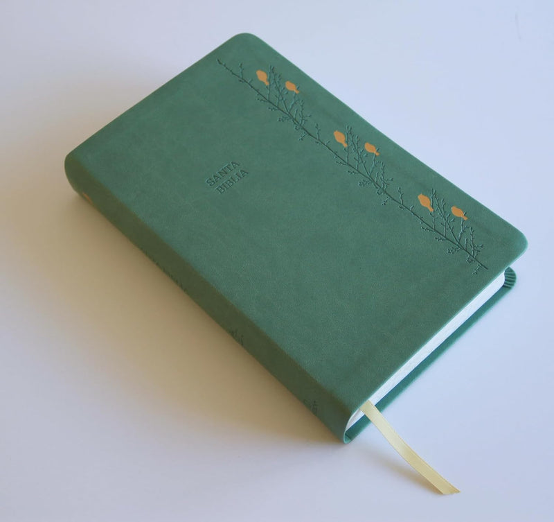 Cargue la imagen en el visor de la galería, Biblia RVR 1960, Tamaño Manual, Letra Gigante, símil piel verde pájaros
