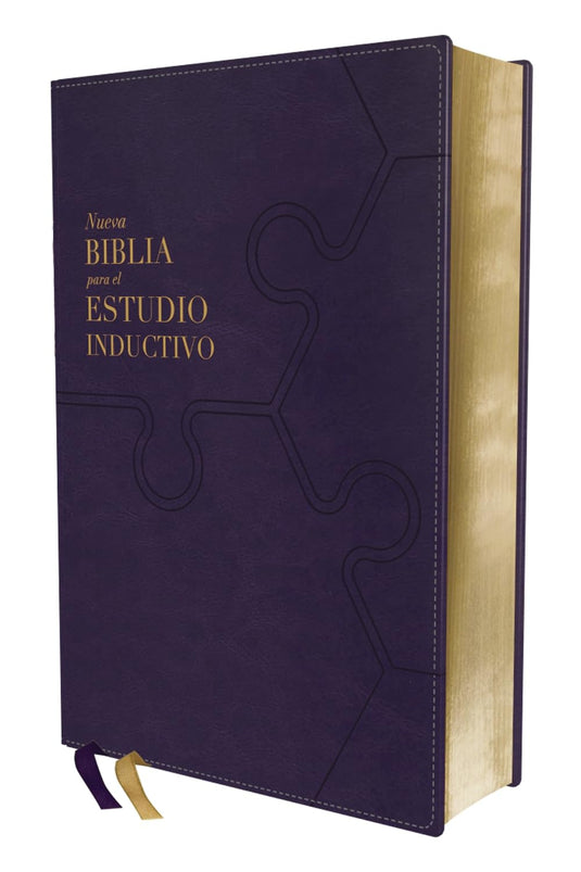 Biblia para el estudio inductivo NBLA, Interior a dos colores, imitación piel morado