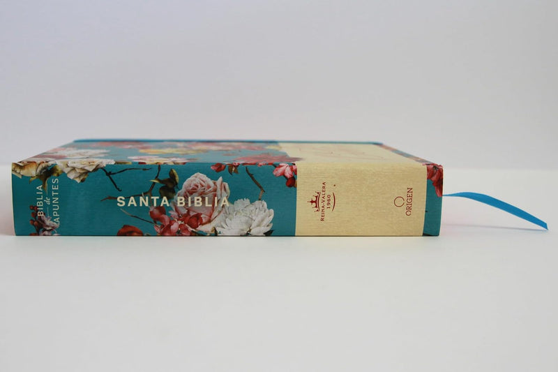 Cargue la imagen en el visor de la galería, Biblia de Apuntes RVR 1960, Tapa dura azul celeste con flores
