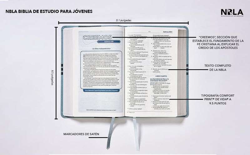 Cargue la imagen en el visor de la galería, Biblia de Estudio para Jóvenes NBLA, Leathersoft, Azul, Comfort Print
