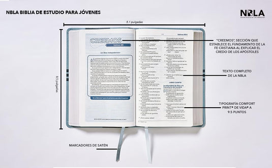 Biblia de Estudio para Jóvenes NBLA, Leathersoft, Azul, Comfort Print