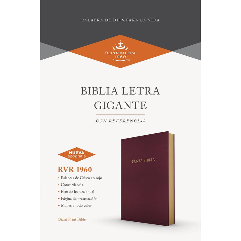 Cargue la imagen en el visor de la galería, Biblia RVR 1960, Letra Gigante, imitación piel borgoña
