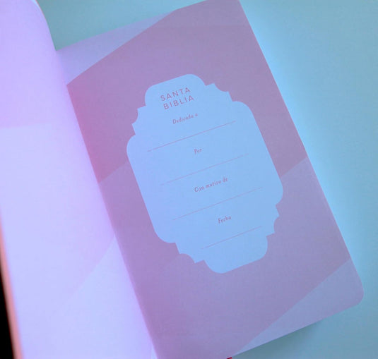 Biblia RVR 1960 para regalos y premios, imitación piel rosada