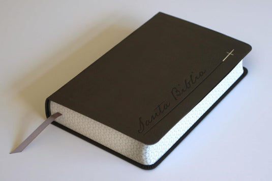 Biblia RVR 1960, Tamaño Manual, Letra Gigante, símil piel gris