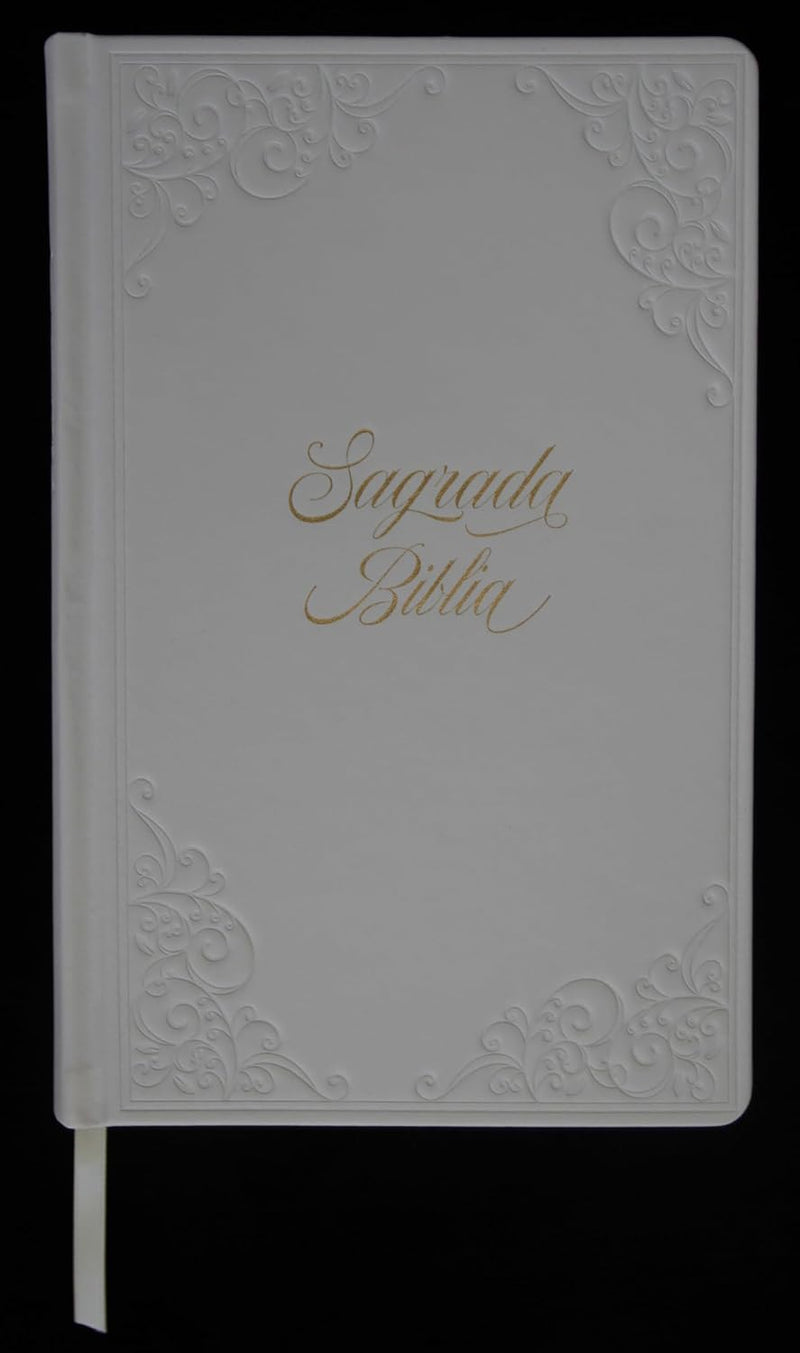 Cargue la imagen en el visor de la galería, Biblia Católica, Letra grande. Símil piel blanca: boda, quinceañera, primera, comunión
