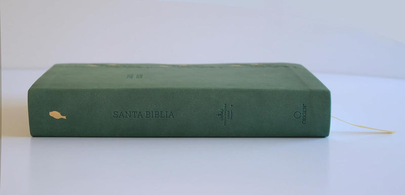 Cargue la imagen en el visor de la galería, Biblia RVR 1960, Tamaño Manual, Letra Gigante, símil piel verde pájaros
