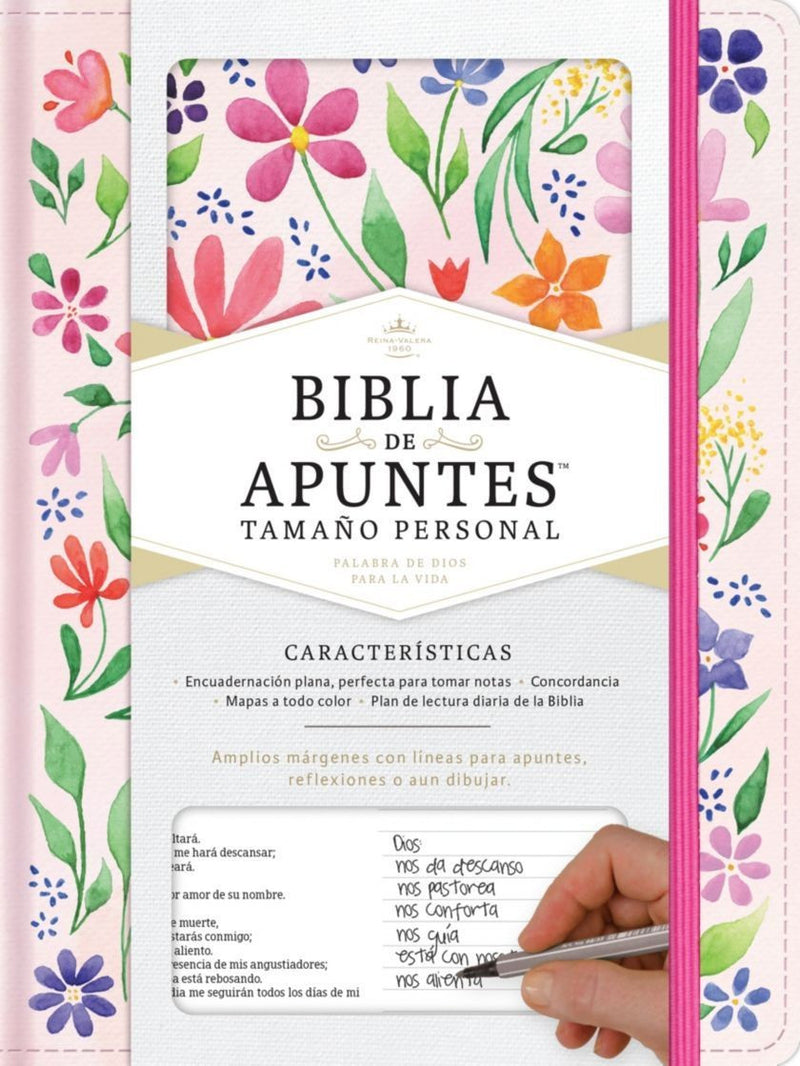 Cargue la imagen en el visor de la galería, Biblia de apuntes tamaño personal RVR 1960, imitación piel flores
