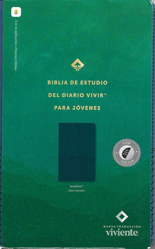 Biblia de estudio del Diario Vivir para jóvenes NTV con Filament, con índice, Sentipiel azul