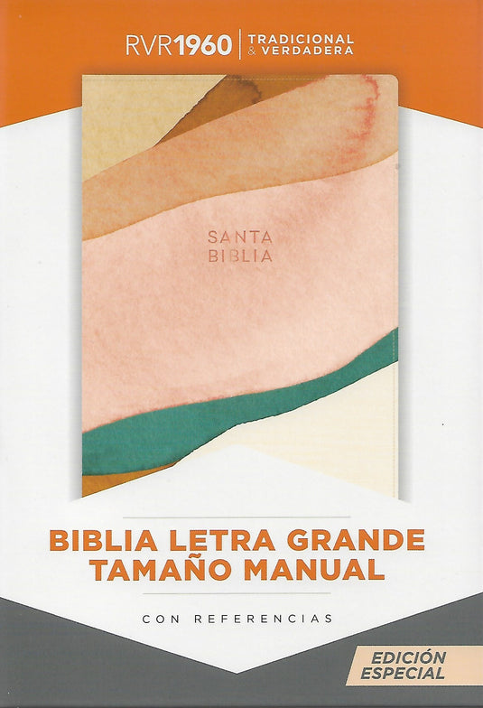 Biblia RVR 1960, Letra Grande, Tamaño Manual, edición especial, símil piel acuarela