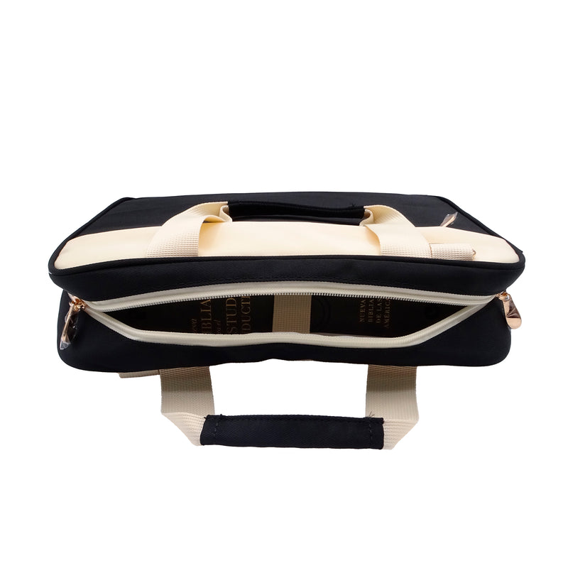 Cargue la imagen en el visor de la galería, Estuche grande para Biblia negro con beige
