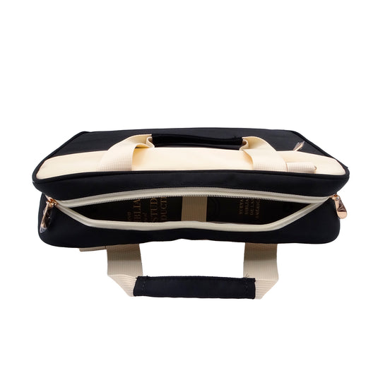 Estuche grande para Biblia negro con beige