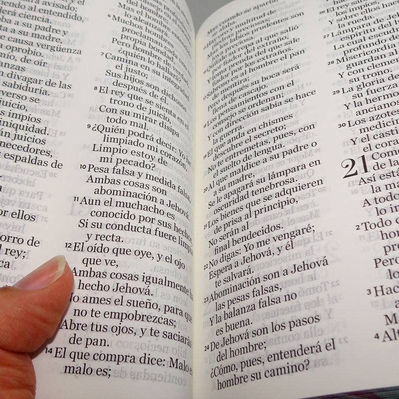 Cargue la imagen en el visor de la galería, Biblia RVR 1960, Tamaño manual, Cierre zíper, con índice, Letra Gigante, imitación piel turquesa mariposas
