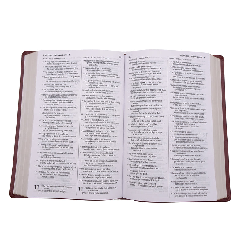 Cargue la imagen en el visor de la galería, Bilingual Bible / Biblia bilingüe NLT/NTV, imitación piel café

