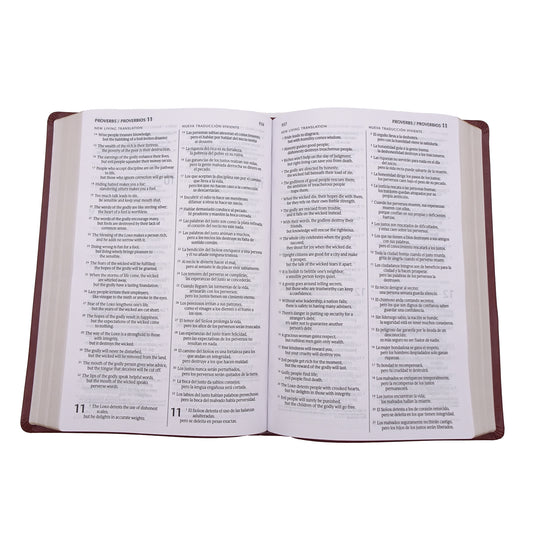 Bilingual Bible / Biblia bilingüe NLT/NTV, imitación piel café