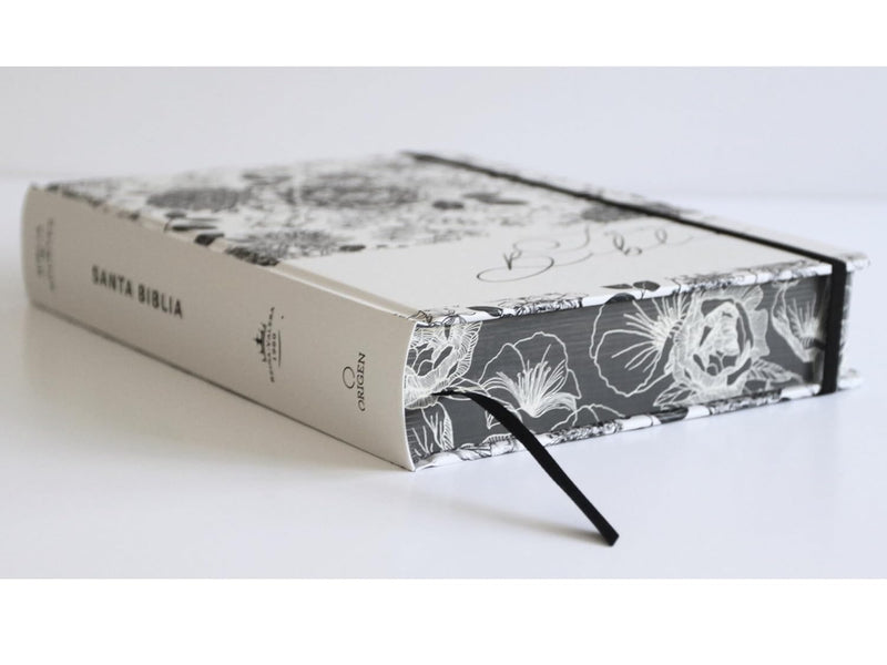 Cargue la imagen en el visor de la galería, Biblia de Apuntes RVR 1960, Tapa dura blanca con negro con flores
