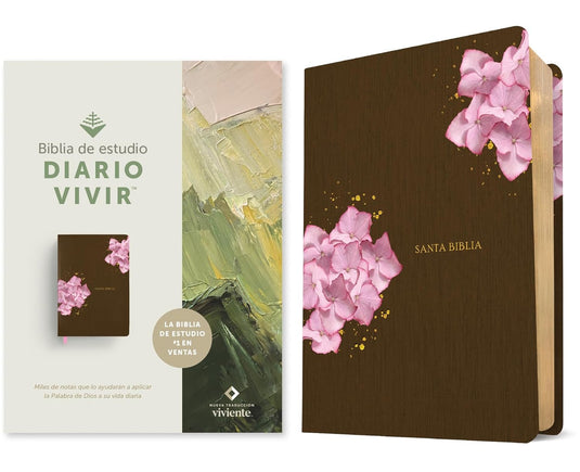 Biblia de estudio del Diario Vivir NTV, SentiPiel café/rosa