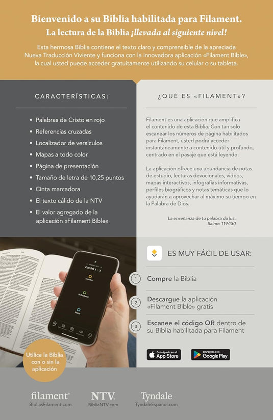 Biblia ultrafina NTV con Filament , Letra Grande, con índice, SentiPiel azul sereno