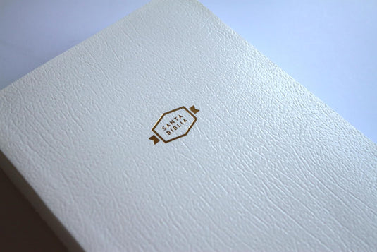 Biblia RVR 1960 para regalos y premios, imitación piel blanca