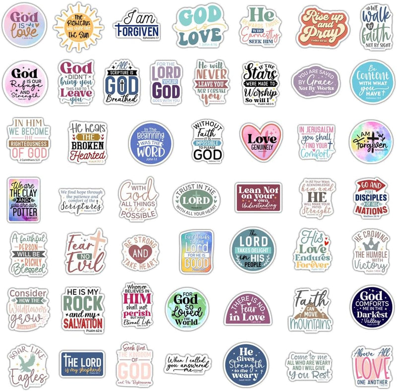 Cargue la imagen en el visor de la galería, Paquete de 5 stickers cristianos (Diseño variado)
