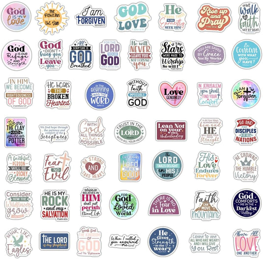 Paquete de 5 stickers cristianos (Diseño variado)