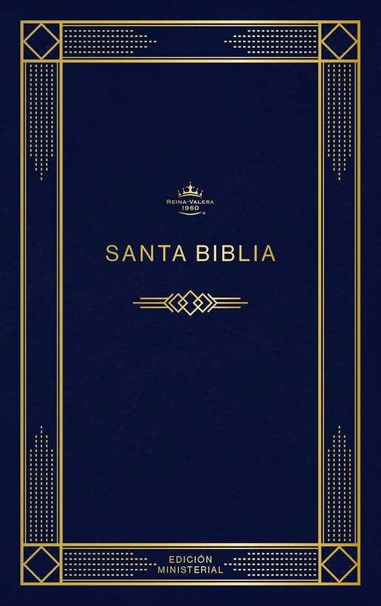 Biblia RVR 1960, Edición Ministerial, tapa rústica azul oscuro