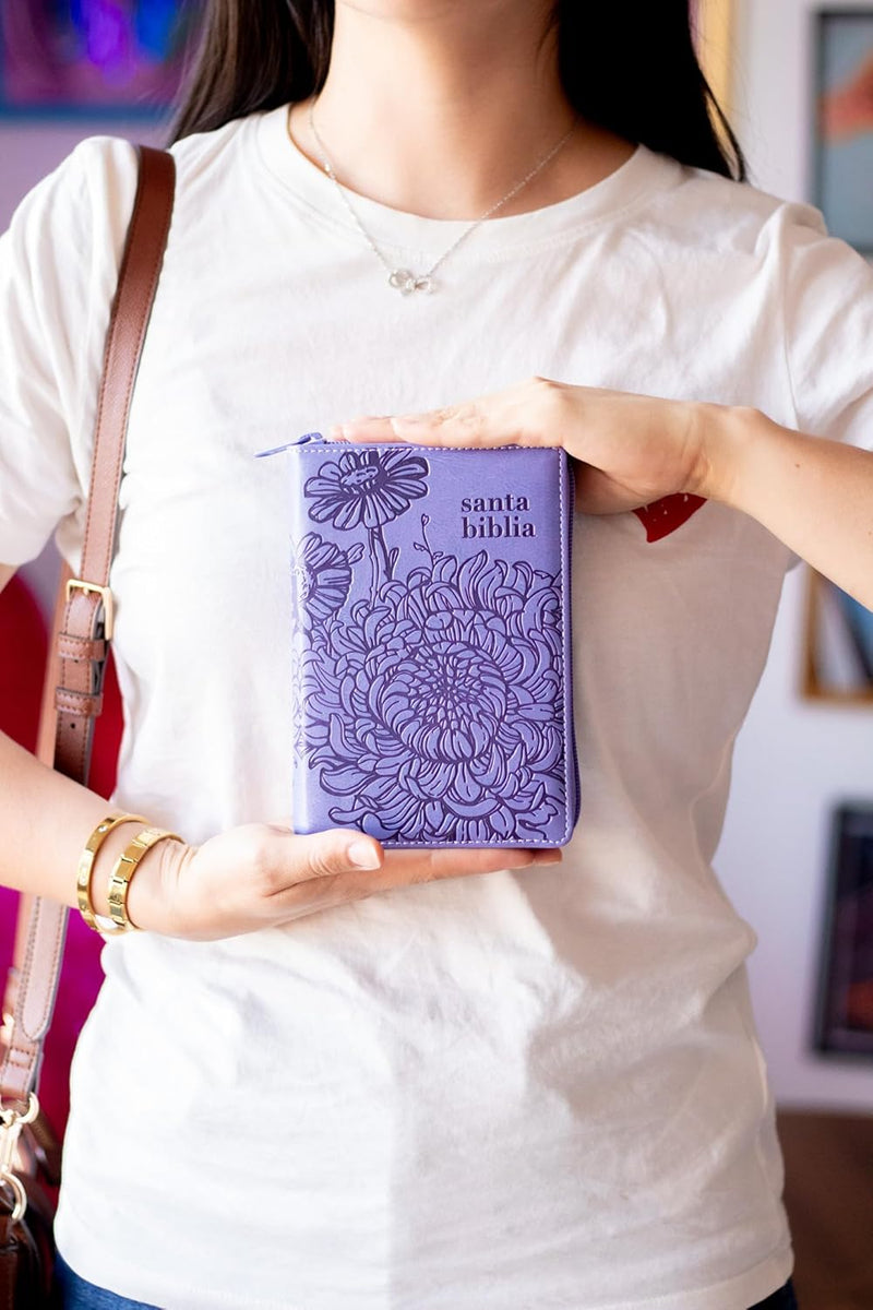 Cargue la imagen en el visor de la galería, Biblia de Bolsillo NBLA, Cierre zíper, imitación piel morada
