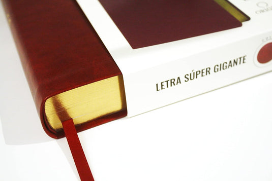 Biblia ultrafina RVR 1909, Letra Súper Gigante, símil piel vino
