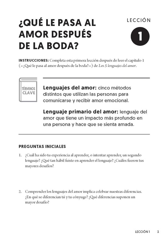 Los 5 lenguajes del amor - Cuaderno de ejercicios