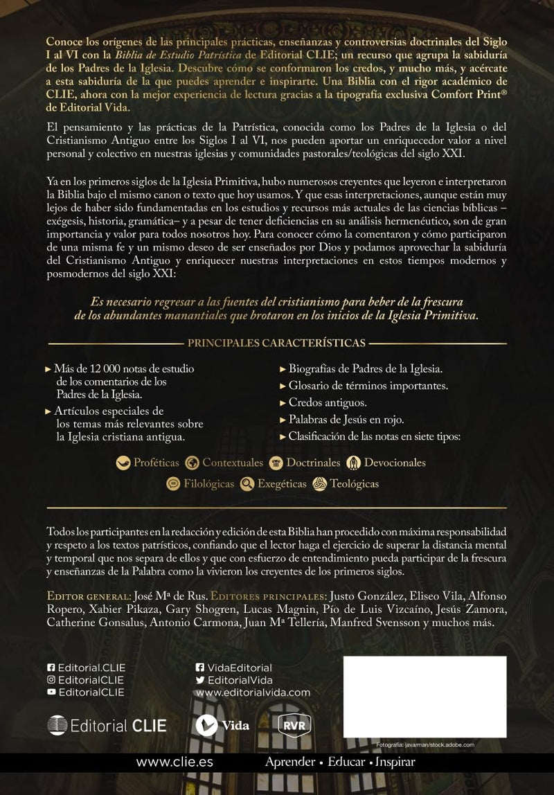 Cargue la imagen en el visor de la galería, Biblia de Estudio Patrística RVR, imitación piel marrón
