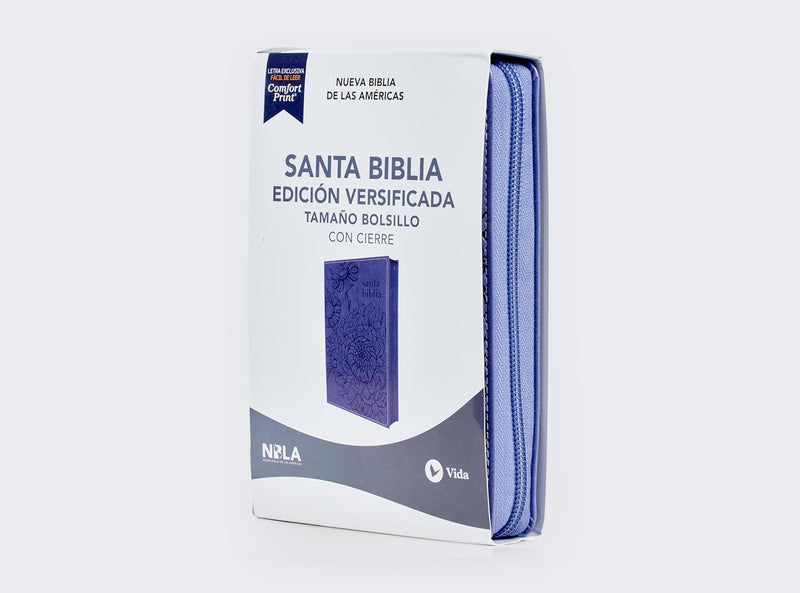 Cargue la imagen en el visor de la galería, Biblia de Bolsillo NBLA, Cierre zíper, imitación piel morada
