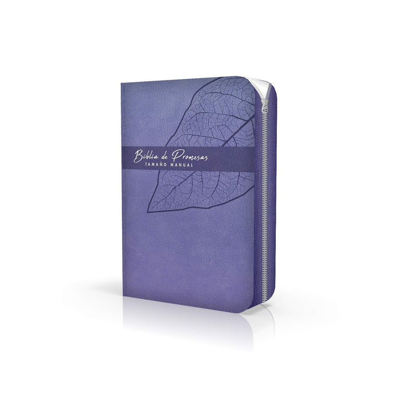 Cargue la imagen en el visor de la galería, Biblia Promesas RVR60, Tamaño Manual, Cierre Zíper, i/piel lila
