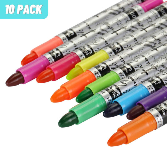 Paquete de 10 marcadores de gel para biblia colores neón Mr. Pen Cruz